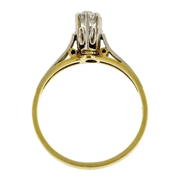 Vintage Solitaire Diamond Engagement Ring, Old Mine; 0.22ct
