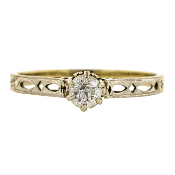 Vintage Solitaire Diamond Engagement Ring, Old Mine; 0.22ct
