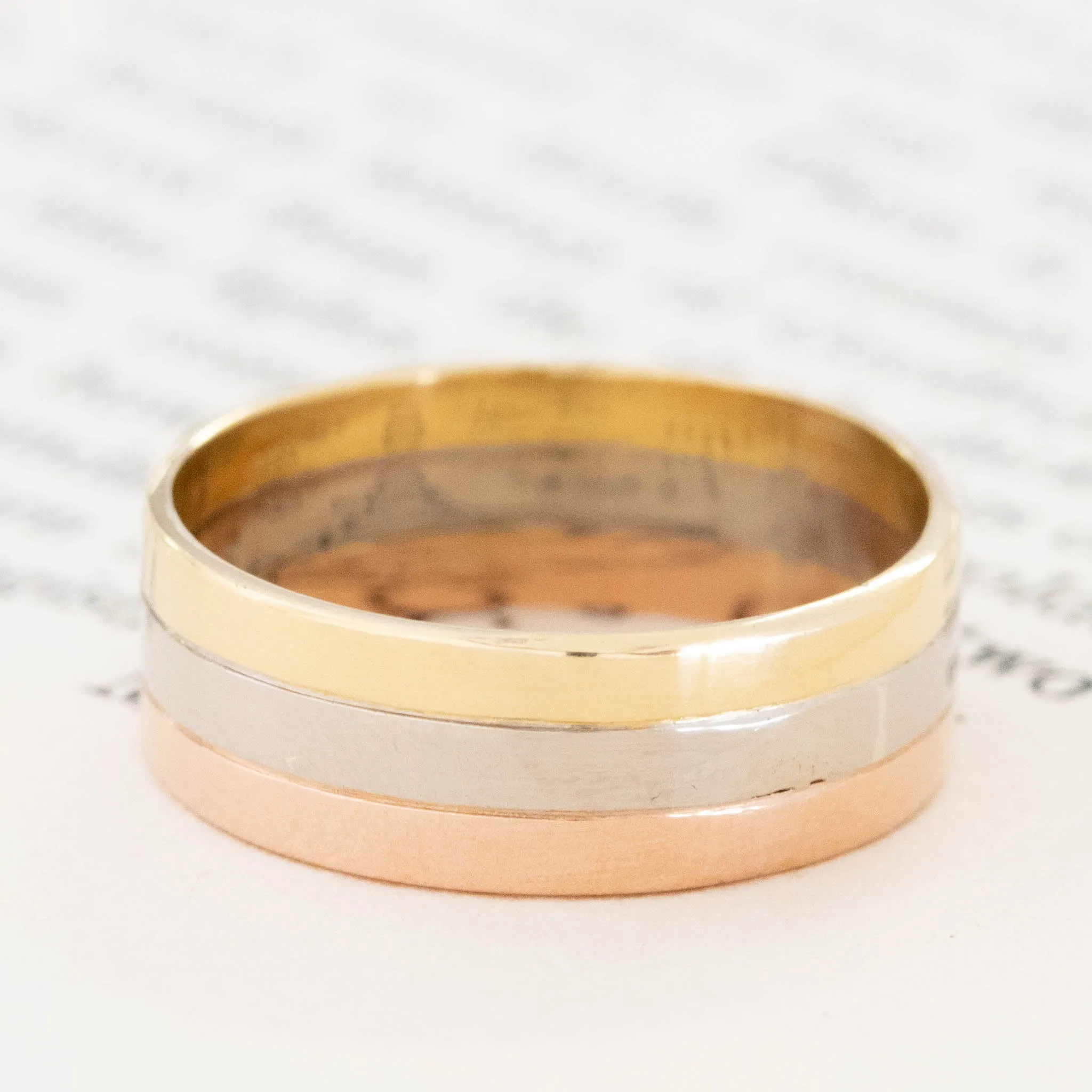 Vintage Triple Tone Gold Band