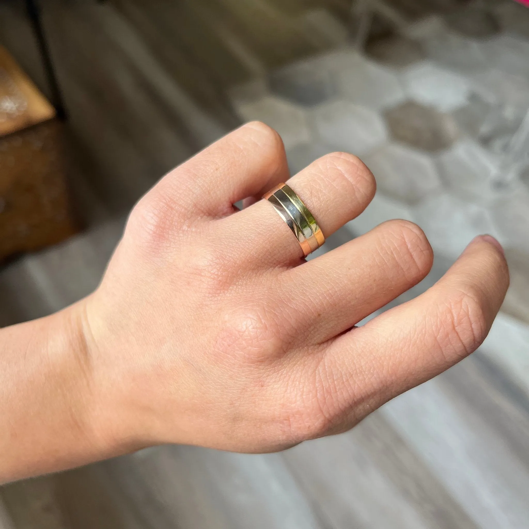 Vintage Triple Tone Gold Band