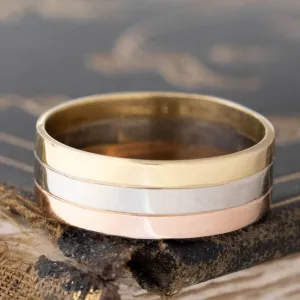Vintage Triple Tone Gold Band