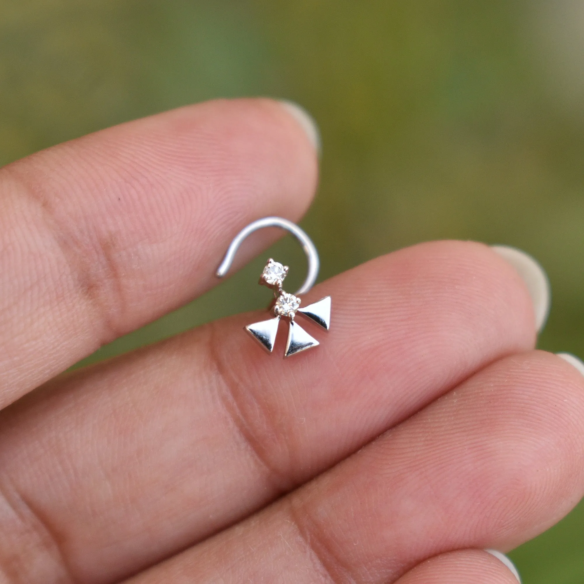 Warli Art Two Diamond Tribal Stud