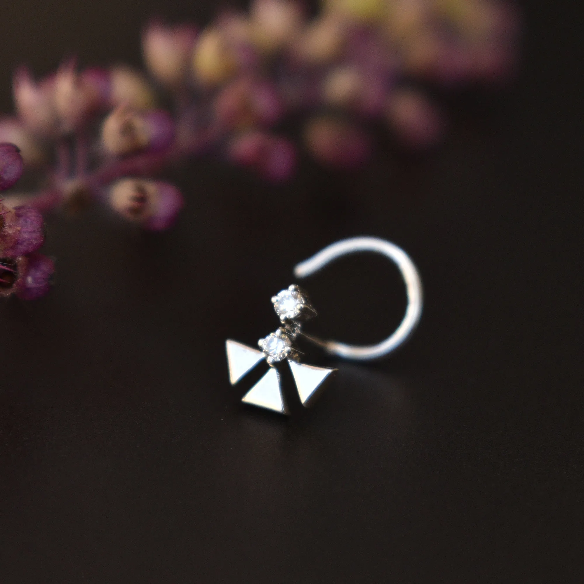 Warli Art Two Diamond Tribal Stud