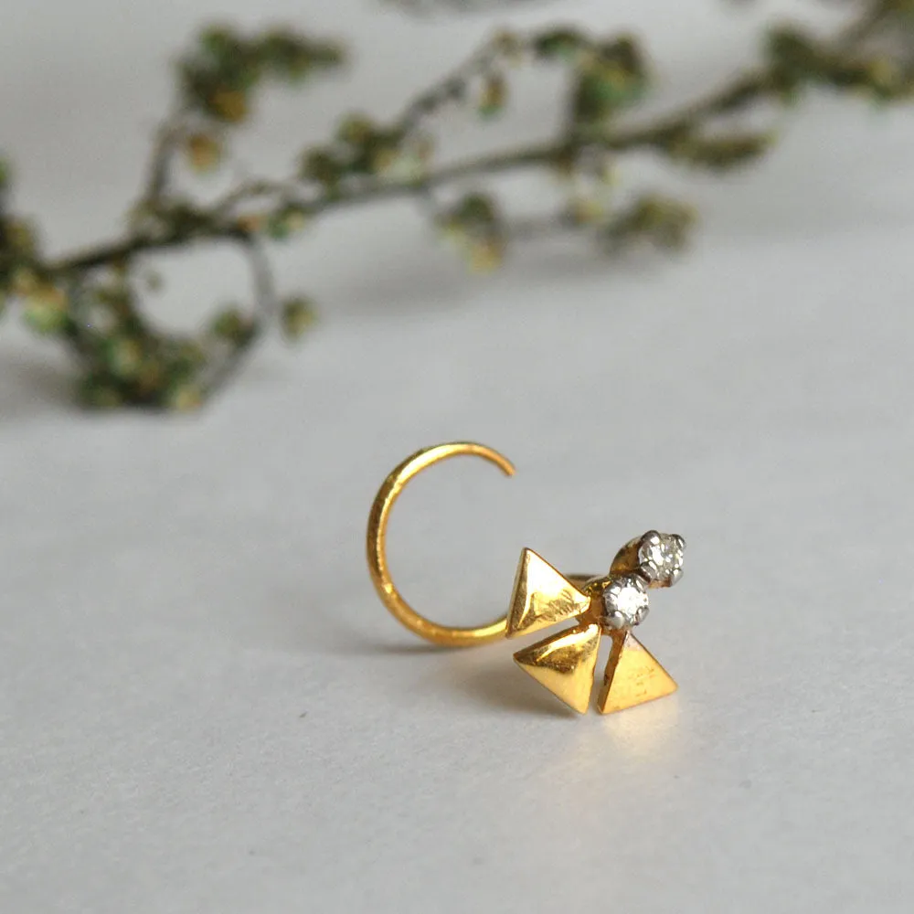 Warli Art Two Diamond Tribal Stud