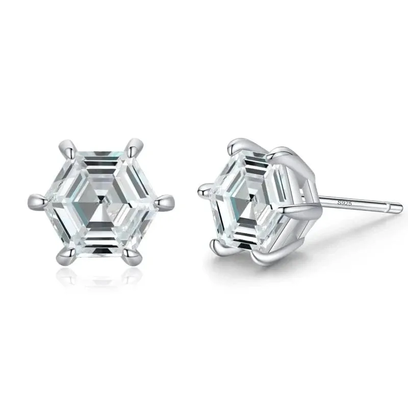 Water Drop Geometric CZ Sterling Stud Earrings