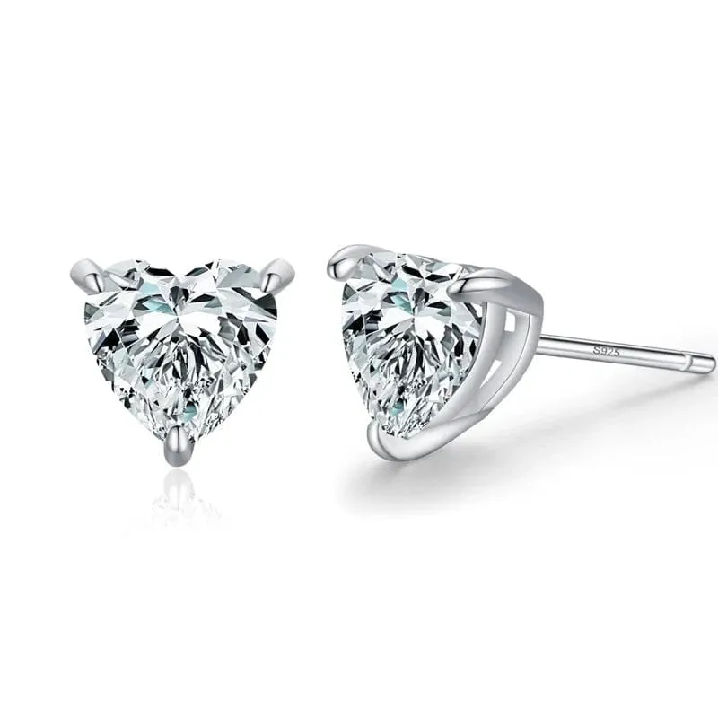 Water Drop Geometric CZ Sterling Stud Earrings
