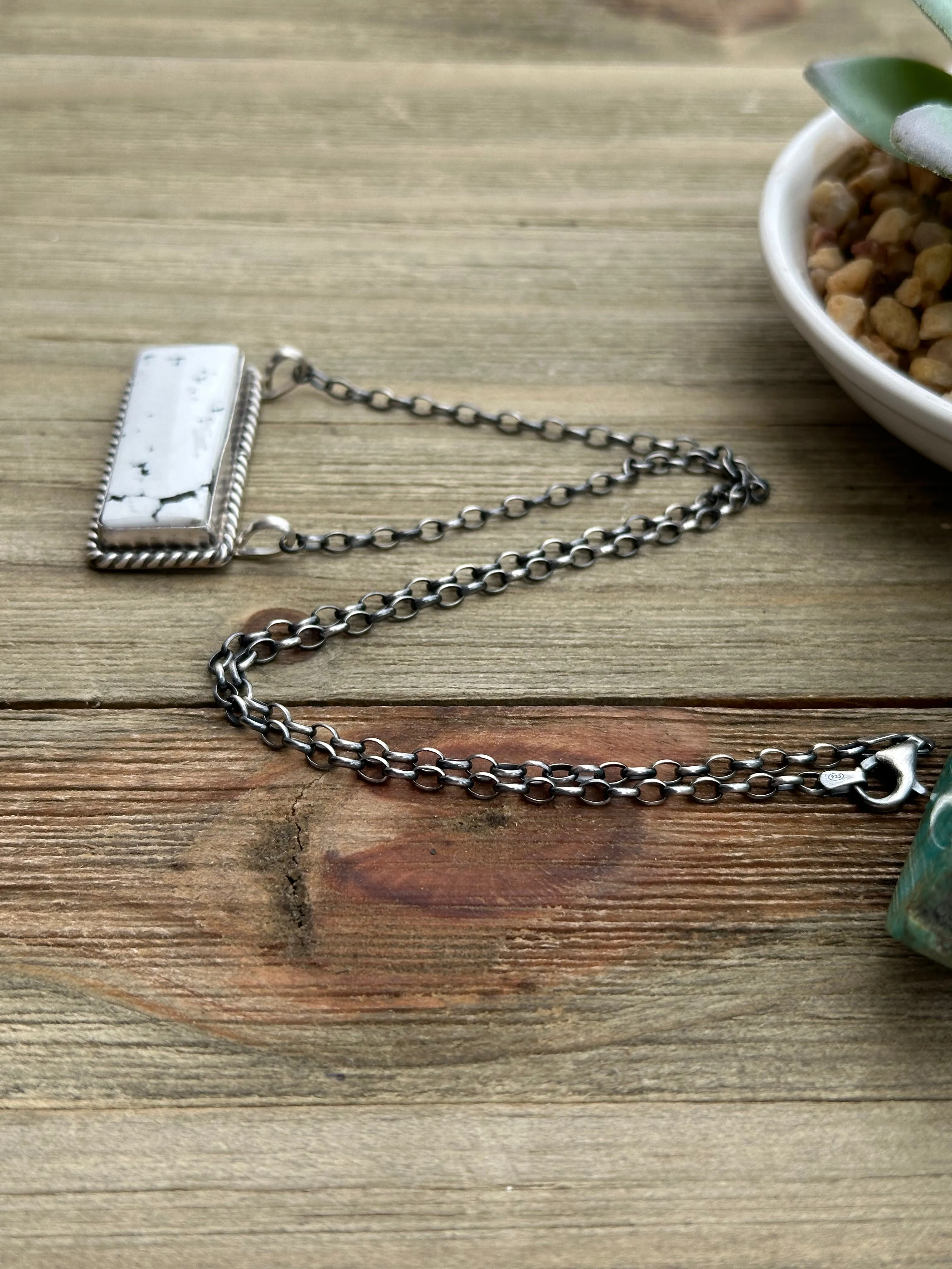 White Buffalo Bar Necklace
