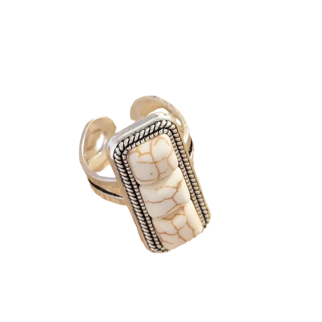 White Turquoise Long Ring