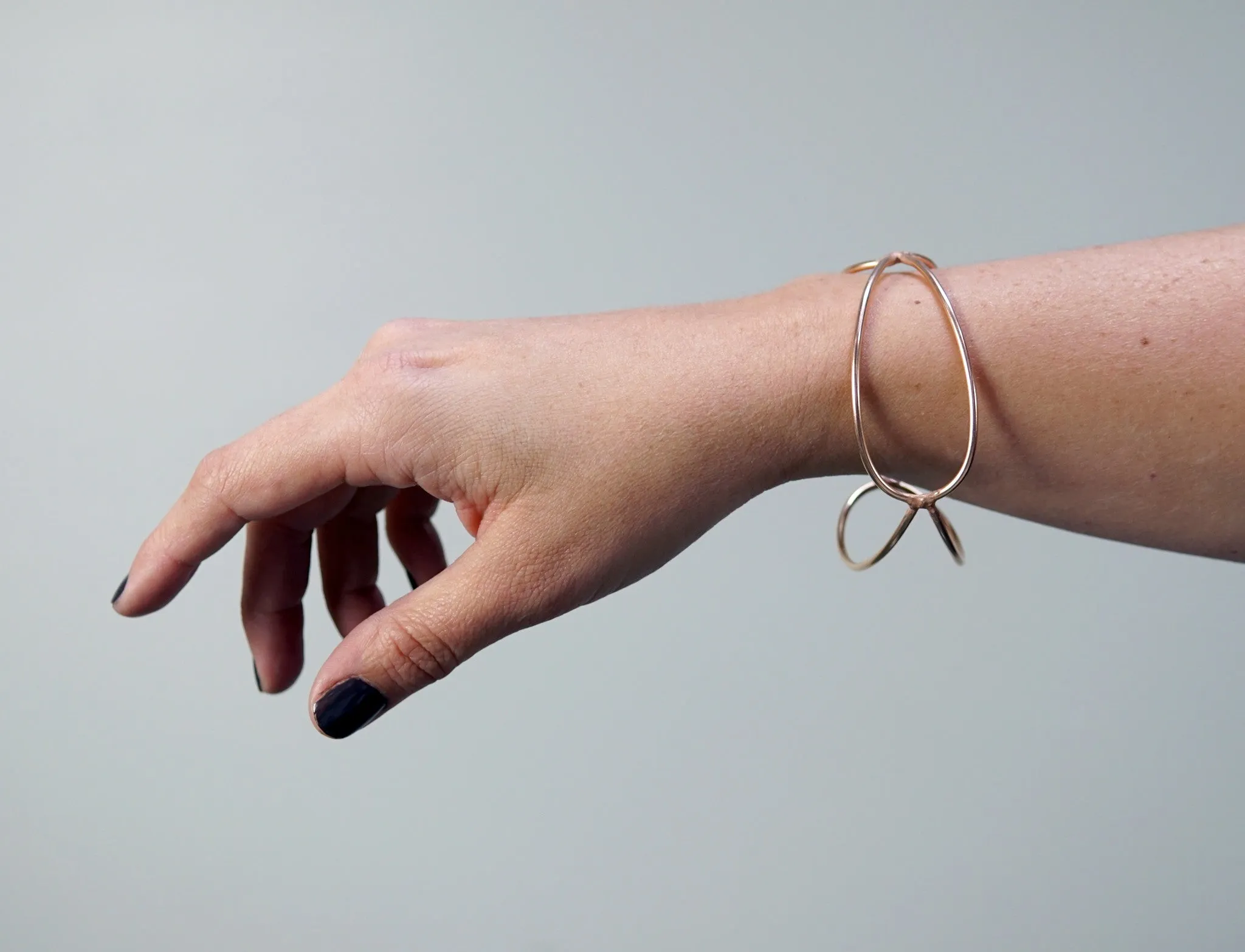 wide monument bracelet in bronze