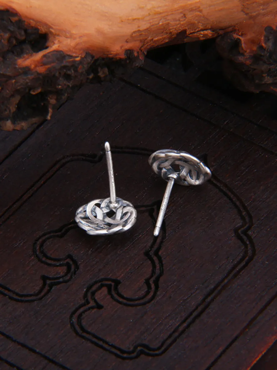 Women Vintage Geometric S925Sliver Ear Studs