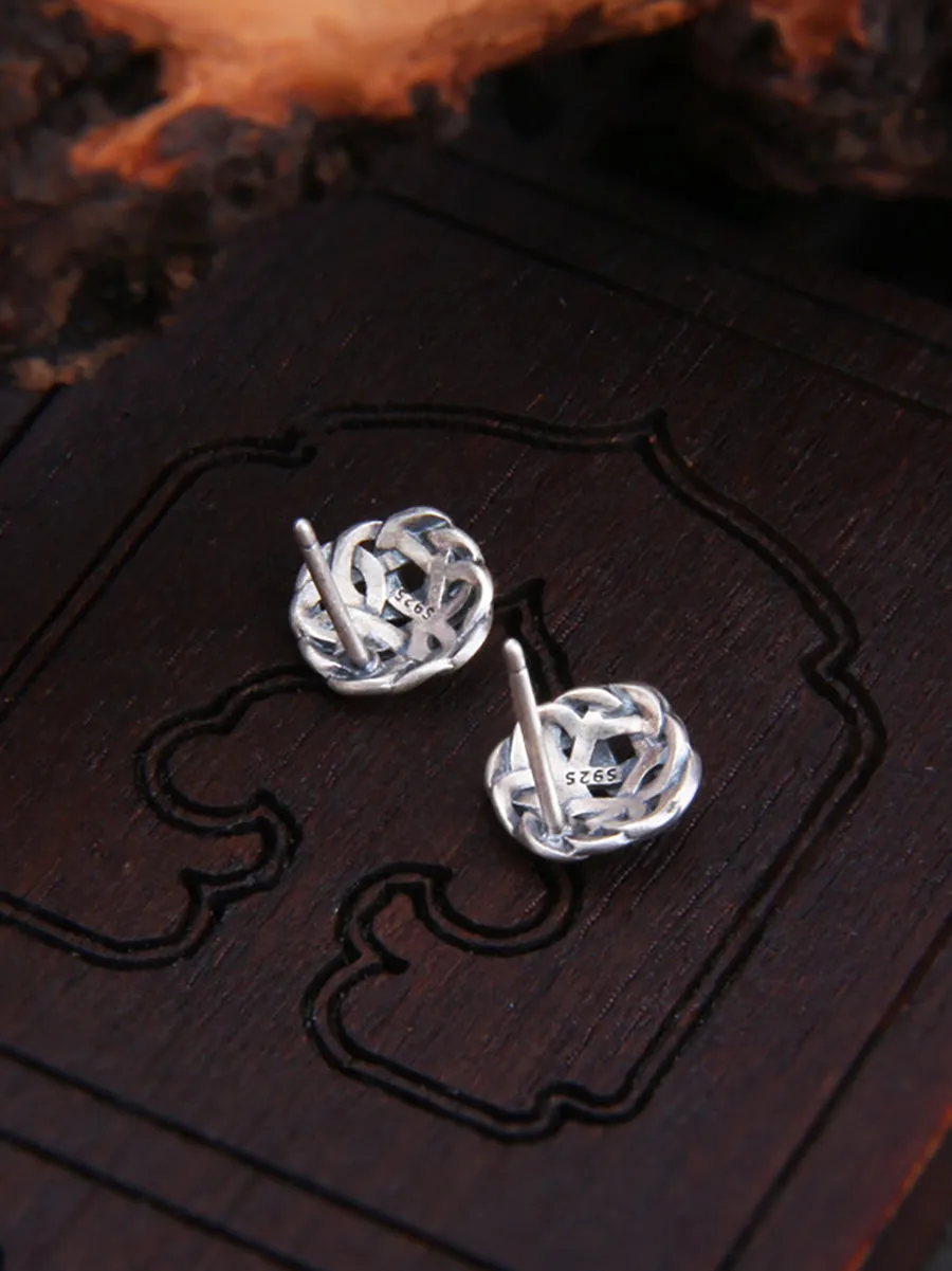 Women Vintage Geometric S925Sliver Ear Studs