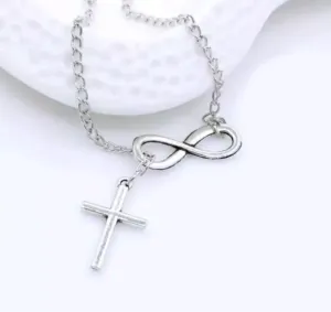 Women's Fashion JeweIry Infinity Cross Pendant Necklace Trending Free Shipping