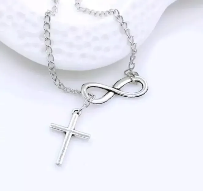 Women's Fashion JeweIry Infinity Cross Pendant Necklace Trending Free Shipping