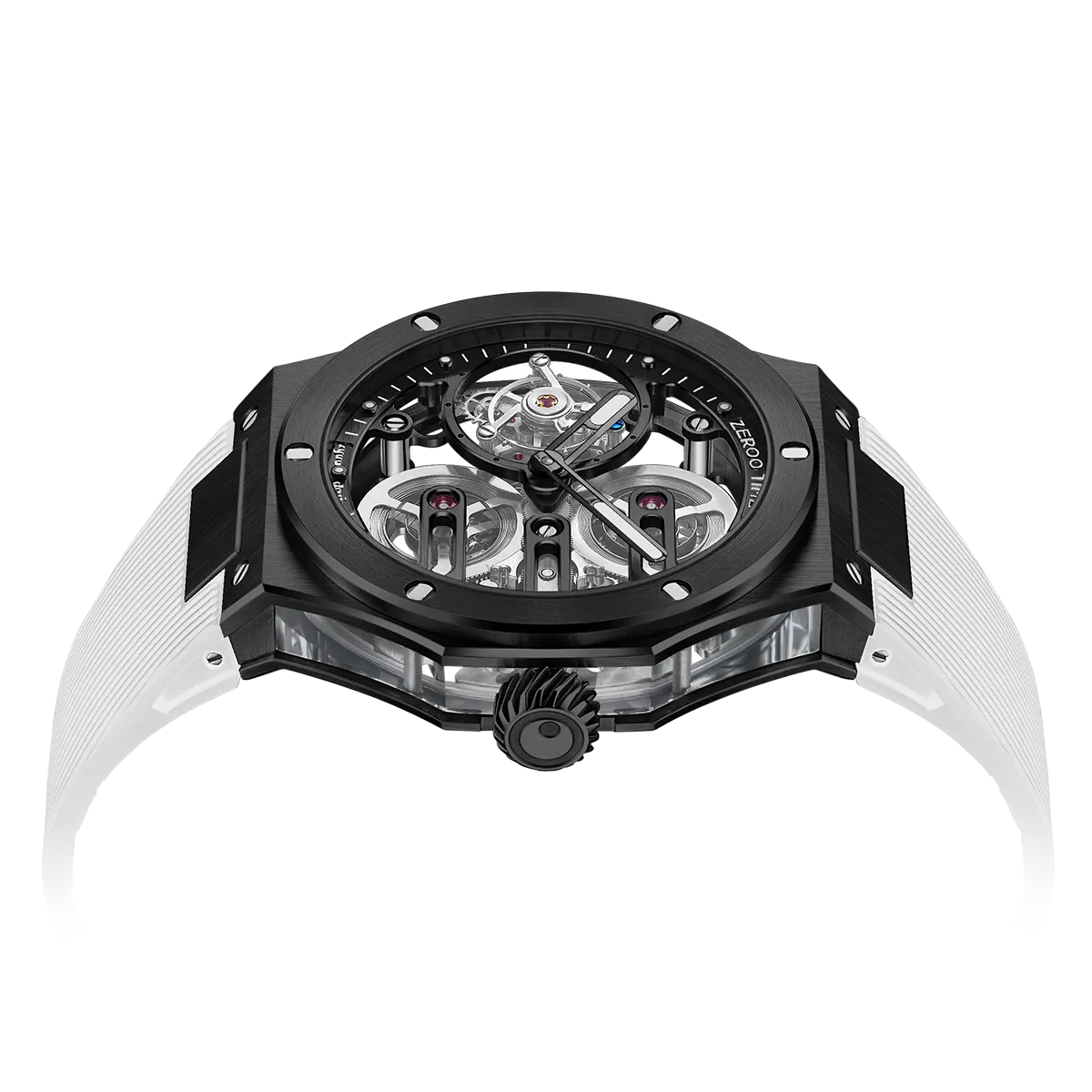 ZEROO T8 THE ORION FULL SKELETON TOURBILLONMANUAL TOURBILLON WATCH FOR GENTS - ZT008BBW