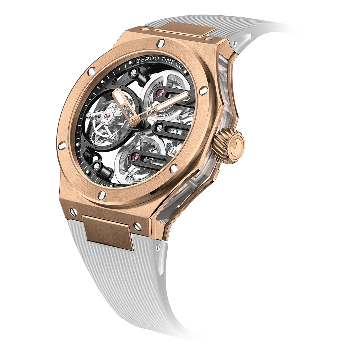 ZEROO T8 THE ORION FULL SKELETON TOURBILLONMANUAL TOURBILLON WATCH FOR GENTS - ZT008RBW