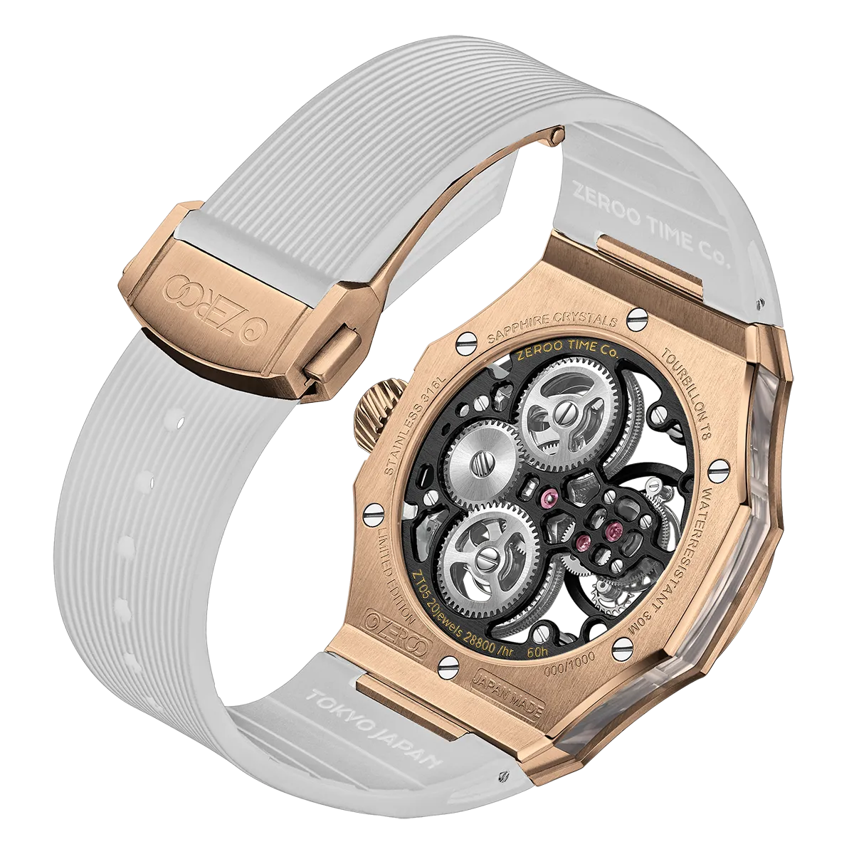 ZEROO T8 THE ORION FULL SKELETON TOURBILLONMANUAL TOURBILLON WATCH FOR GENTS - ZT008RBW
