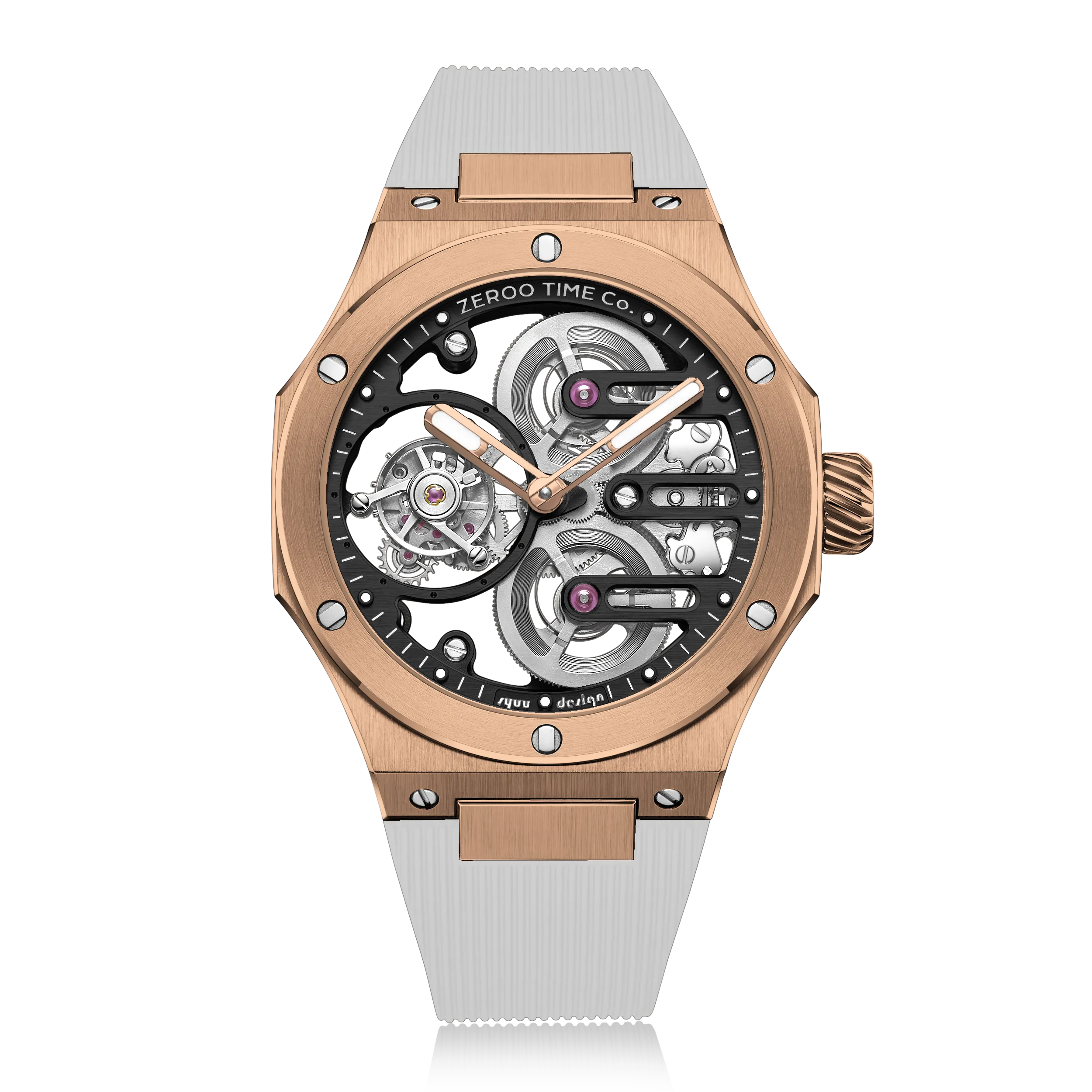 ZEROO T8 THE ORION FULL SKELETON TOURBILLONMANUAL TOURBILLON WATCH FOR GENTS - ZT008RBW