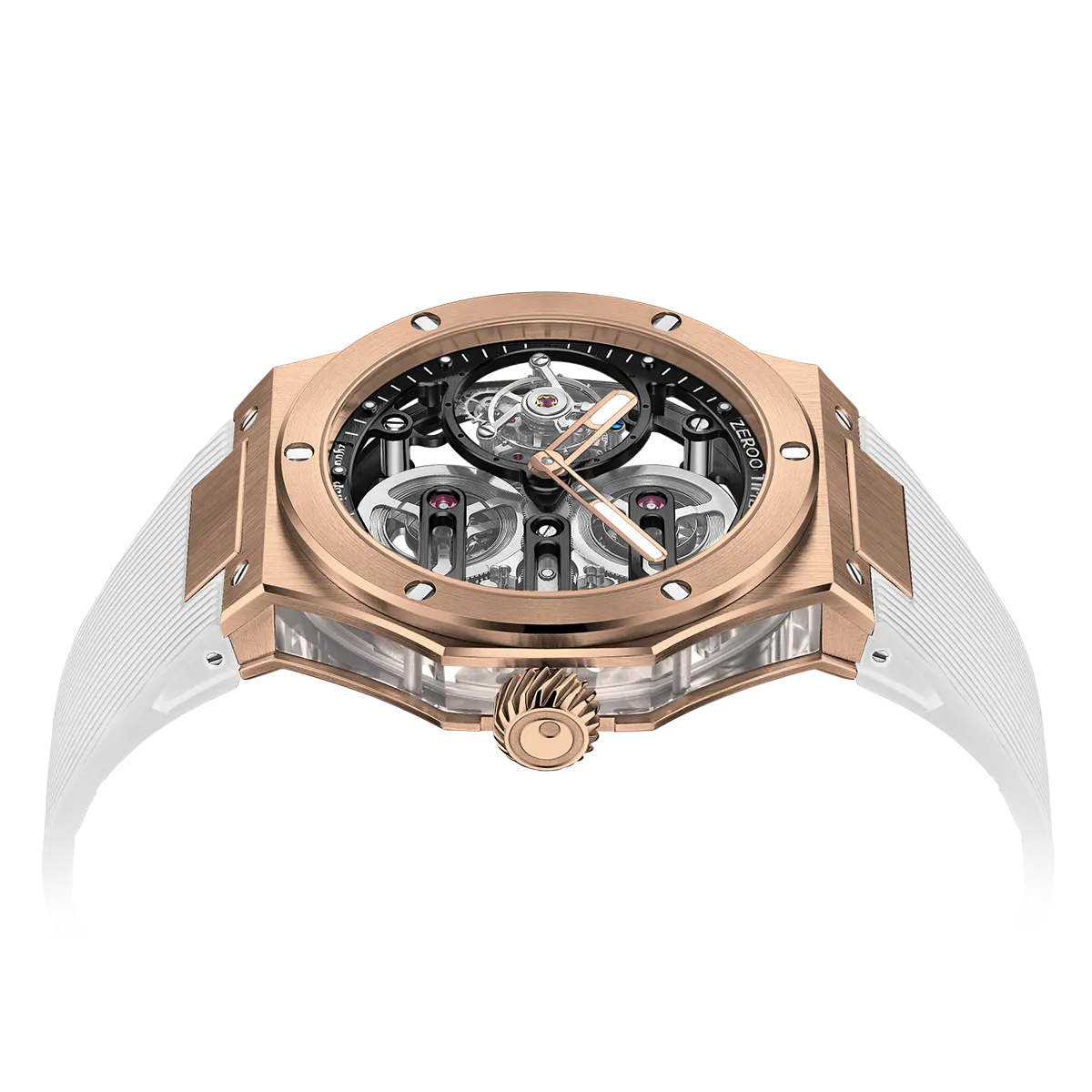 ZEROO T8 THE ORION FULL SKELETON TOURBILLONMANUAL TOURBILLON WATCH FOR GENTS - ZT008RBW