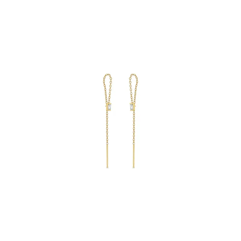 Zoe Chicco Baguette Diamond Loop Threader Earring