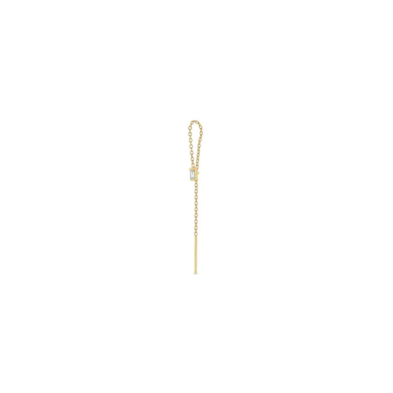 Zoe Chicco Baguette Diamond Loop Threader Earring