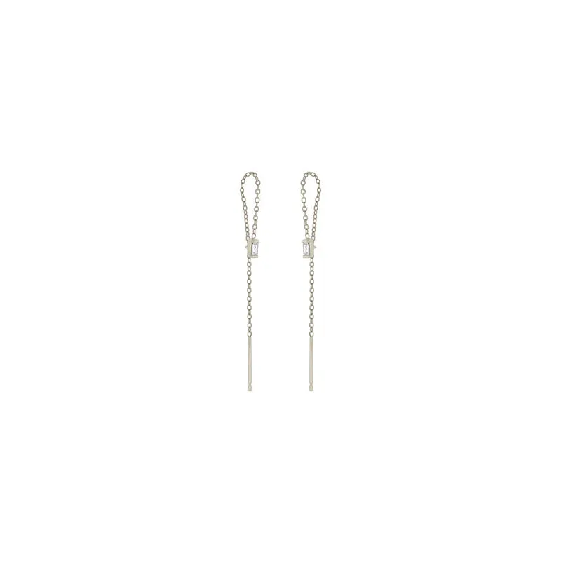 Zoe Chicco Baguette Diamond Loop Threader Earring
