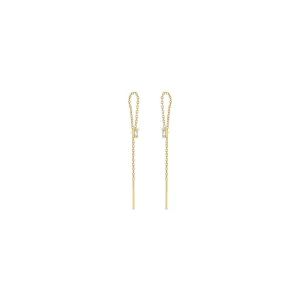 Zoe Chicco Baguette Diamond Loop Threader Earring