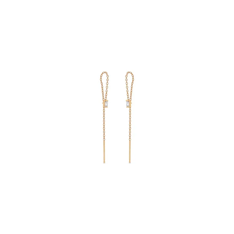 Zoe Chicco Baguette Diamond Loop Threader Earring