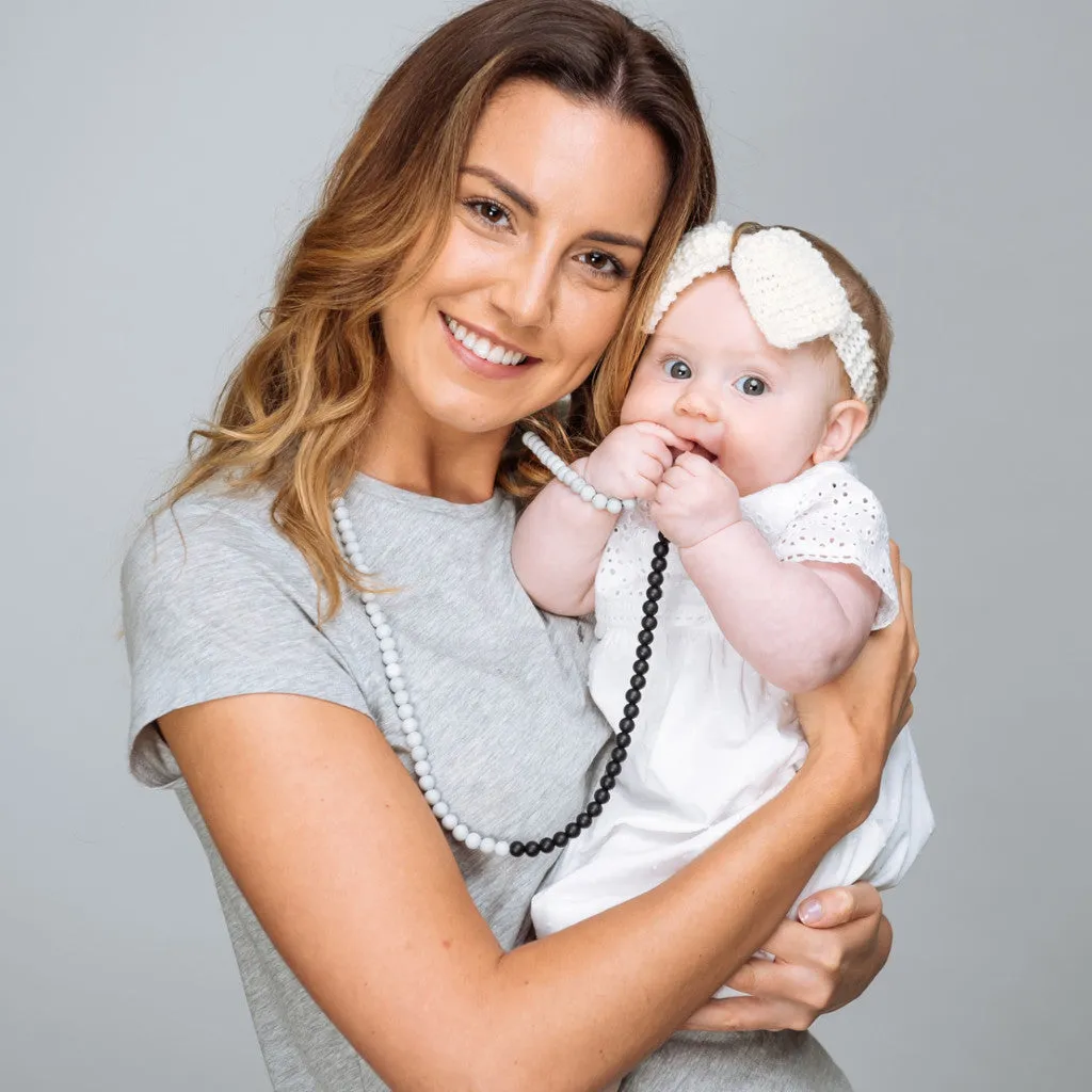 Zoe Teething Necklace - Black/Marble